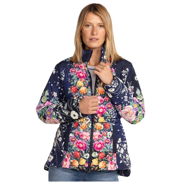 NWOT Johnny Was Neutra Reversible Floral Parka Puffer Jacket Size $420 XS - Picture 1 of 15
